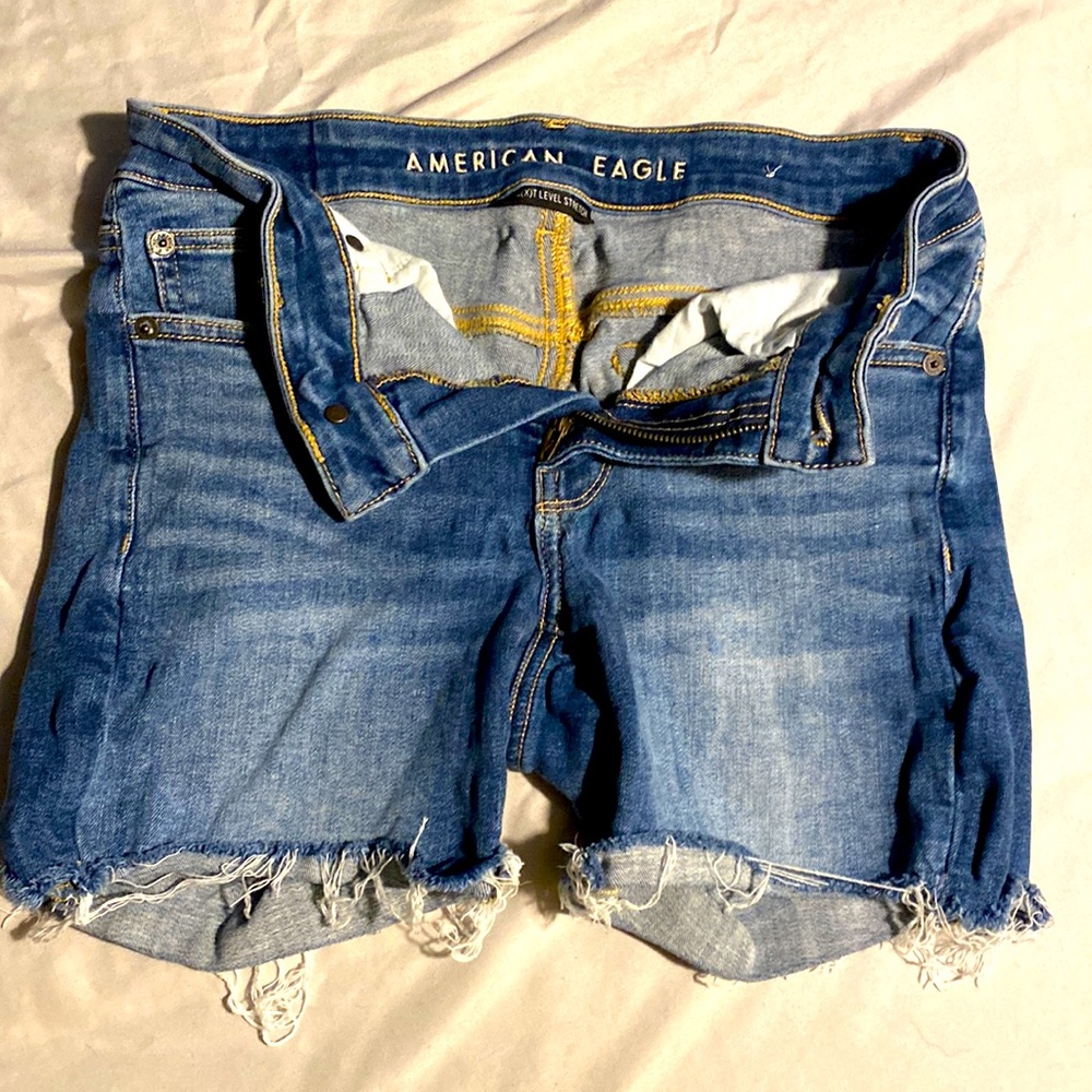 American Eagle distressed jean shorts